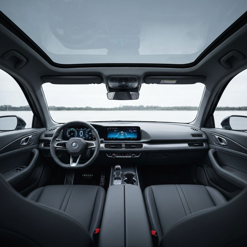 Interior view of a driving lesson car